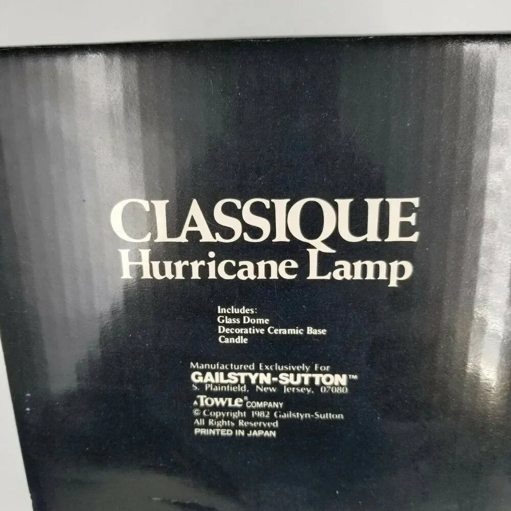 Vintage Towle Classique Hurricane Lamp Christmas Candle Decorative Base Dome New